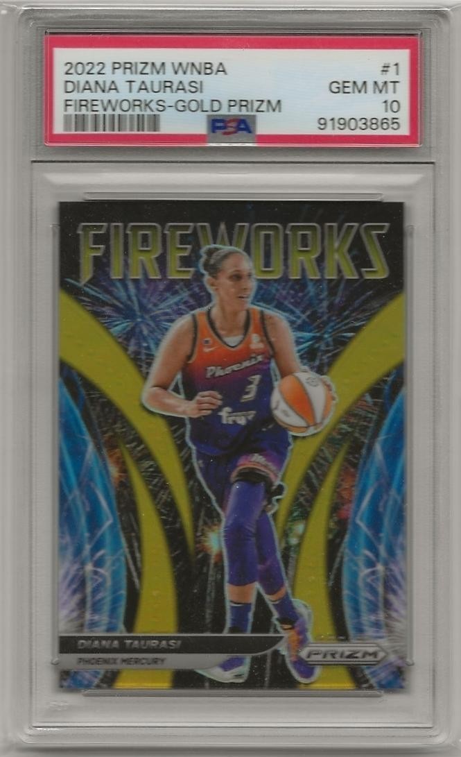2022 Panini Prizm Fireworks Gold /10 Diana Taurasi #1 Mercury PSA 10 GEM MT