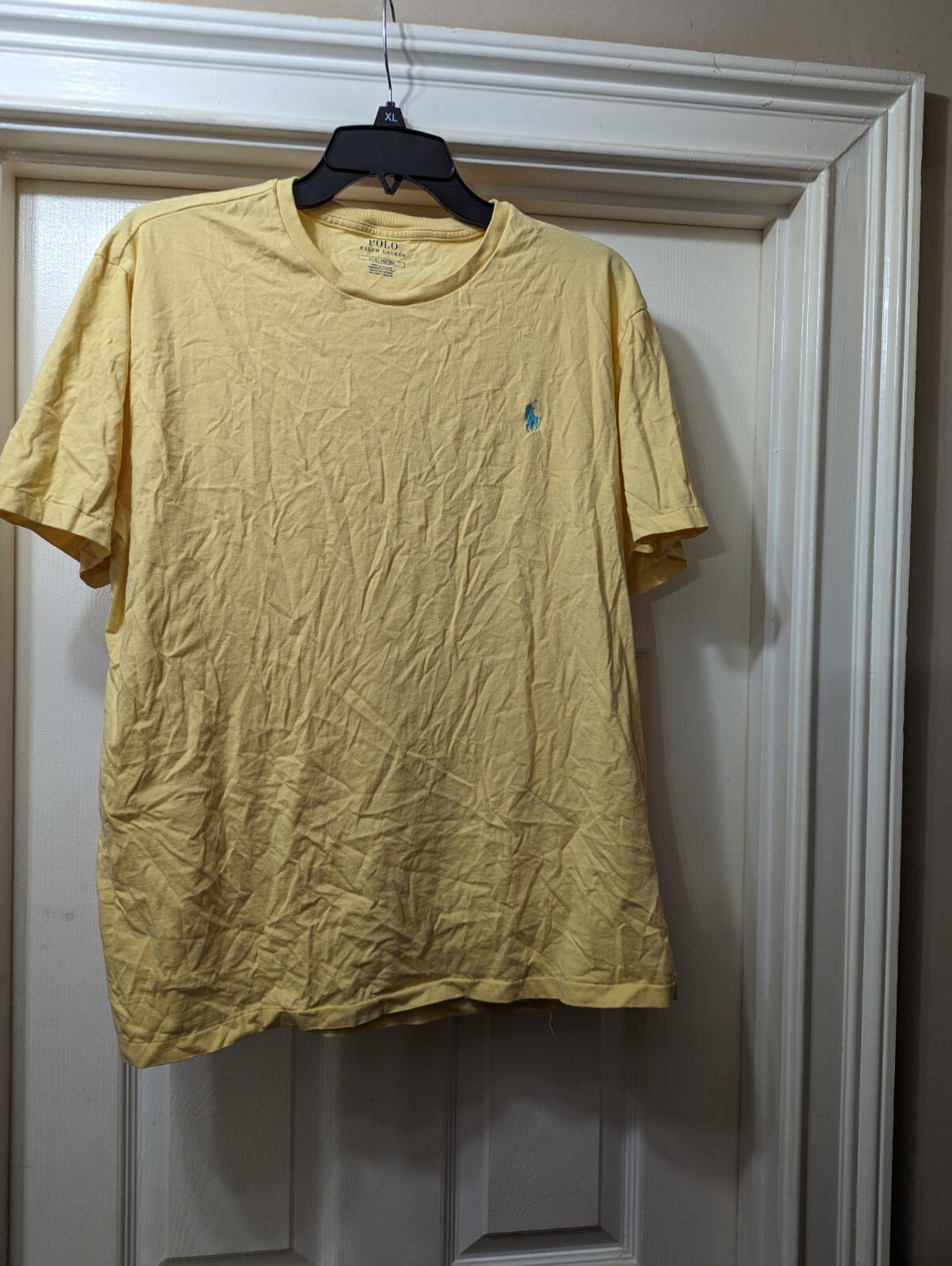 PONY Polo Ralph Lauren girocollo uomo gialla con frangia blu