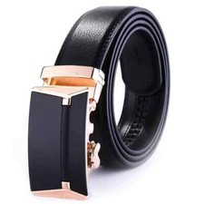 Men's Automatic Buckle Leather Belt   130cm