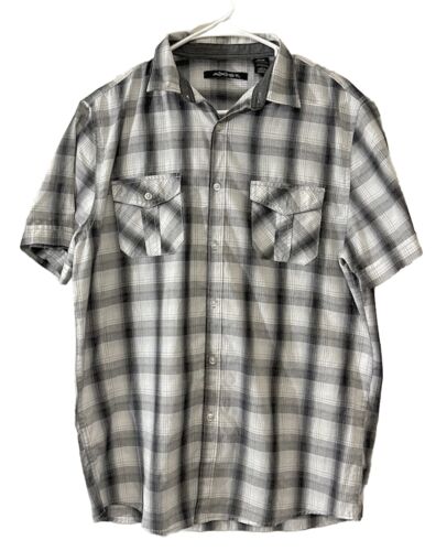 Axist Men Button Down Plaid Short Sleeve Shirt Med