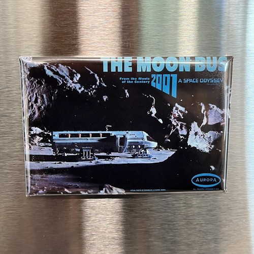 AURORA Moon Bus 2001 Space Odyssey Box Art Fridge HARDCASE MAGNET 2" x 3" - Picture 3 of 4