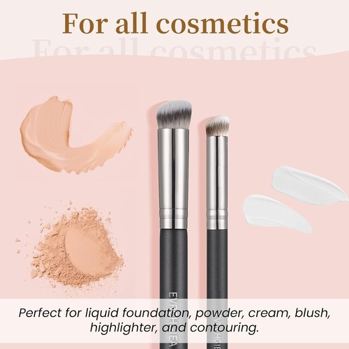 Angled Flat Concealer Brush Set 2pcs Dense Under Eye Nose Contour Brush for L... - Picture 6 of 6