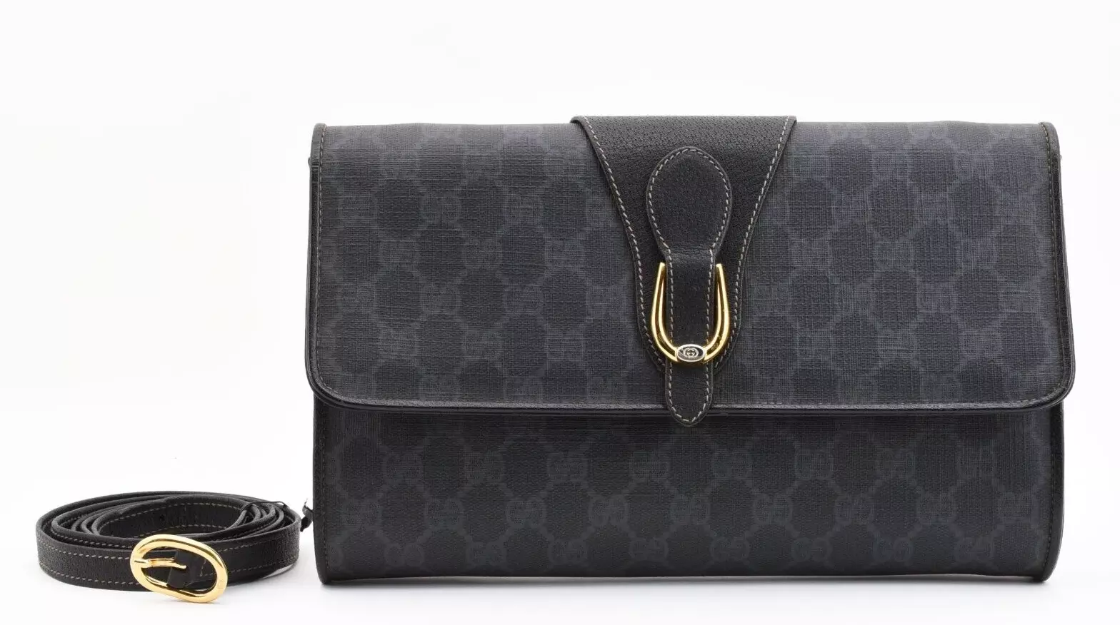 Rare !! Sac à main bandoulière vintage GUCCI [Rang AB] GG Supreme en cuir