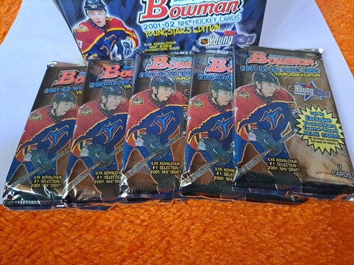 5 Hockey 2001-02 Bowman 7 Card Pack Factory Sealed Rookie Young Stars New NHL - Picture 3 of 7