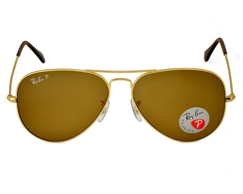 Ray-Ban Sunglasses RB3025 Aviator Classic Gold Frame Polarized Brown Lens 58mm