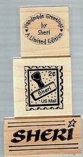 3 Rubber Stamps Sheri