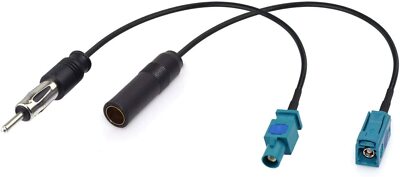 2PCS Bingfu Vehicle Car Stereo FM AM Radio Antenna Adapter Cable Fakra Z to DIN 