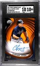 2022 Topps Chrome Black Orange #CBA-CJ Chipper Jones SGC 10 Gem Auto 6/25 Braves