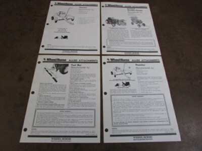 Wheel Horse mower tractor garden advertising paper attachments thatcher grinder