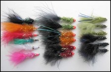Trout Flies, 18 Size 10, Nomads, Flash Damsels and Ally McCoist, Fishing Flies