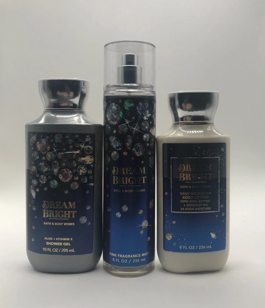 3 Bath Body Works DREAM BRIGHT Fragrance Mist Shower Gel Body Lotion