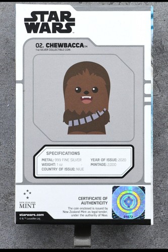 NGC PF70 2020 New Zealand Mint Chibi Star Wars Chewbacca 1 Oz. Silver Coin - Picture 3 of 3