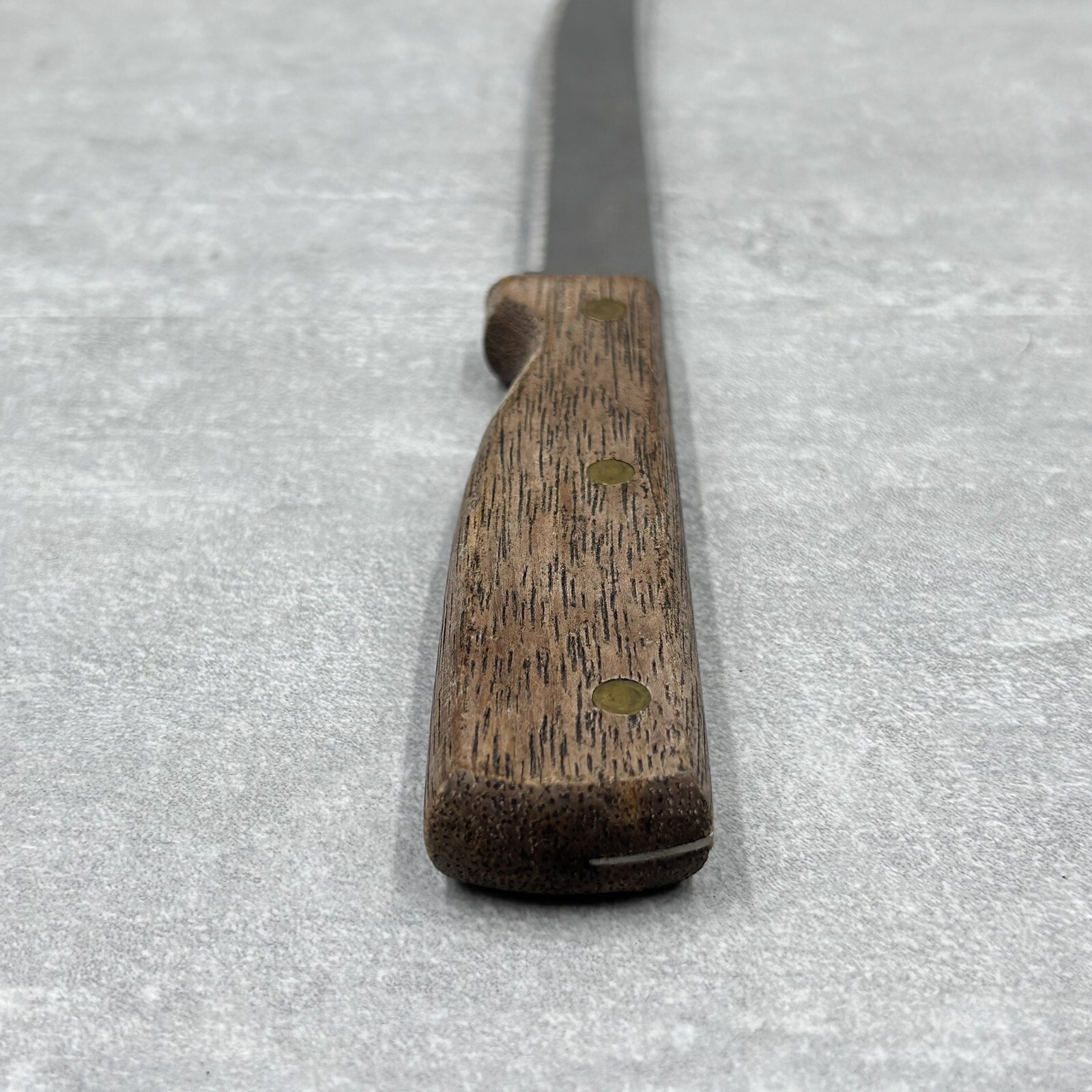 Vintage OLD HOMESTEAD Chef Knifes Wood Handle 8" Blade Cutlery Taiwan Lot of 2