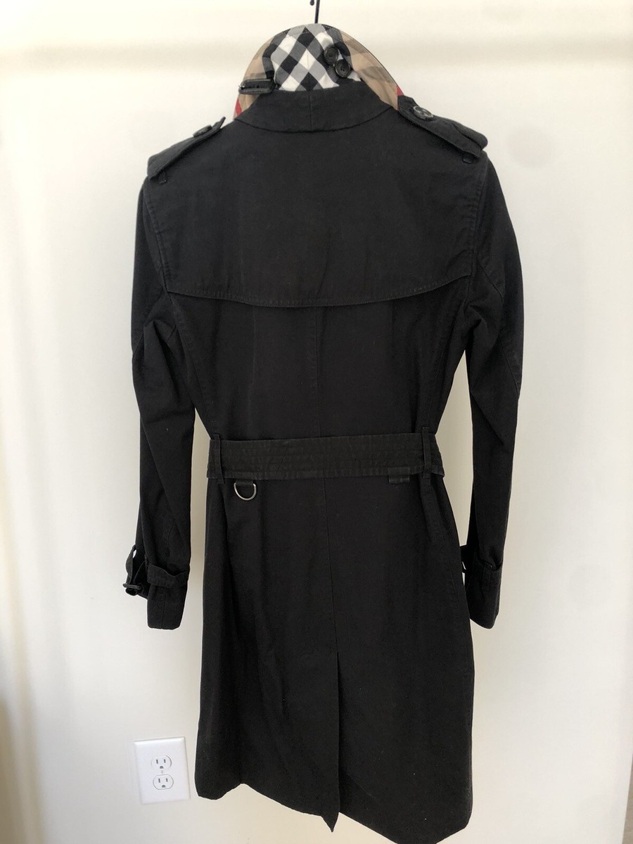Authentic Burberry Kensington Long Heritage Black Trench