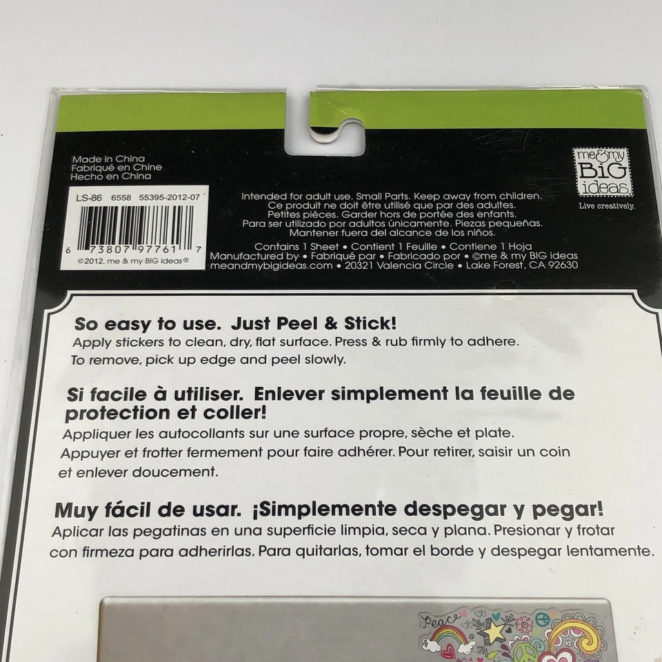 Laptop Stickers me & my BIG ideas Laptop STICKS Removable “Peace & Love” - Image 4 of 4