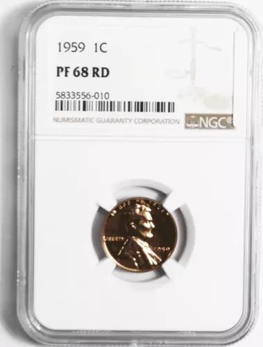 1959 1c Proof Lincoln Memorial Cent One Penny NGC PF68 RD Gem Unc