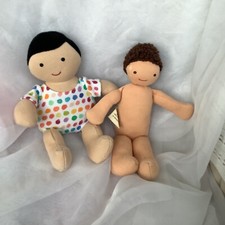 Lovevery Organic Cotton BabyDoll Plush Black Hair Tan Skin Lot Tone Montessori