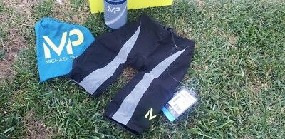 New MICHAEL PHELPS Xpresso Competition SWIM SUIT Black/Silver Men's 24 NIB $324