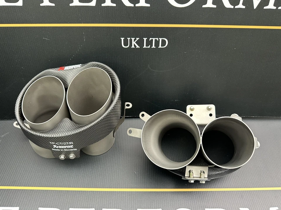 Audi RS3 8Y RS6 C7 C8 304 Edelstahl & Kohlefaser Akrapovic Auspuffblenden - Bild 2 von 4