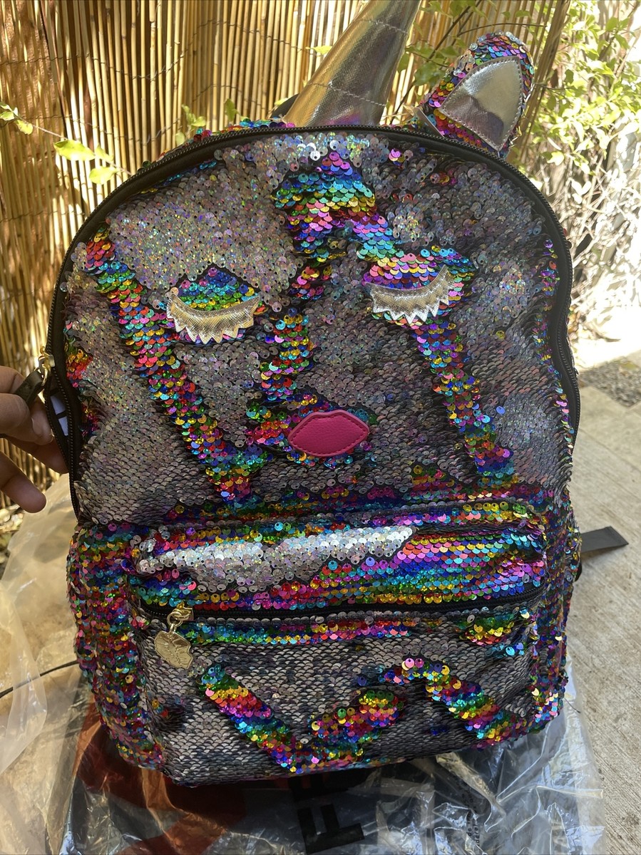 Luv Betsey Johnson Unicorn Kitty Cat Backpack Reversible  display picture 2