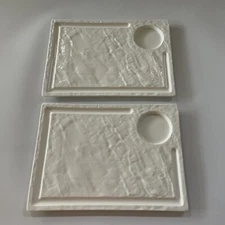 Fortessa Fortaluxe SuperWhite Rectangular Plate Serving Dish 12.5" Set of 2