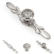 Aandxomk 10 Set 5.8” Cabinet Hardware Kitchen Cabinet Brushed Nickel Knobs wi...