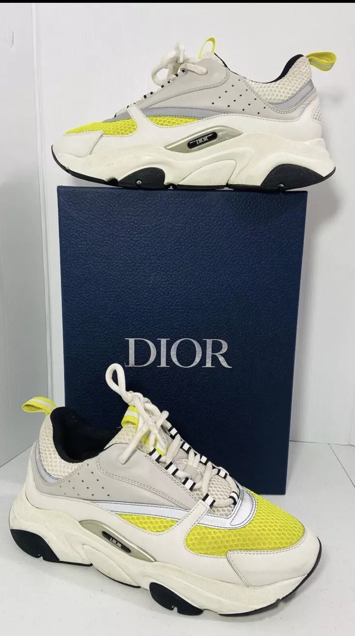 Baskets homme Christian Dior B22 blanc jaune réfléchissant pointure EU 43