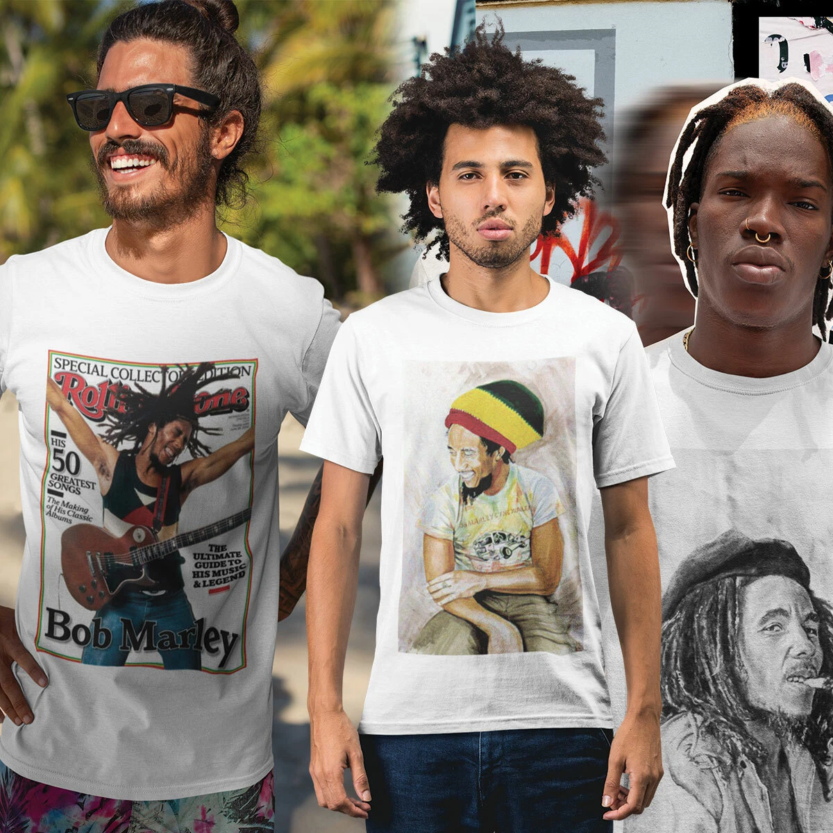 Bob Marley Inspired Reggae T Shirt Jamaican Ragga Superstar COTTON S M L XL