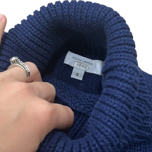 Maglione Adam Lippes blu navy cotone biologico blu navy manica a sbuffo S - Foto 5 di 5