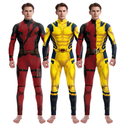 Cosplay Deadpool 3 Jumpsuit X-Men Wolverine Superhero Halloween Bodysuits Zentai