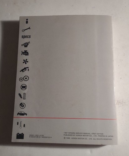 1987 HONDA ACURA OEM SHOP MANUAL AUTO REPAIR BOOK MECHANIC. PAPERBACK BOOK. - Picture 12 of 12
