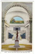 Utah State Capitol, Massasoit Statute, Salt Lake City, 1947 Unused Postcard