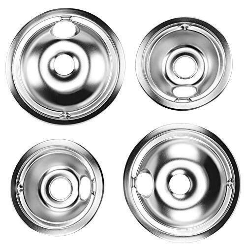 4 Hotpoint Chrome Stove Drip Pans Electric Burner Covers Top