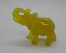 YELLOW STONE ELEPHANT SCULPTURE / FIGURINE TO IDENTIFY YELLOW AMBER?