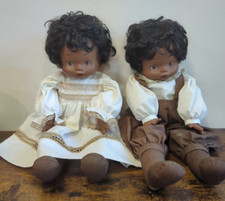 2 VTG African American Dolls Pauline Bjonness -Jacobsen 1990 Christmas Gift