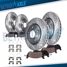 Front Rear Drilled Disc Rotors Brake Pads for 2009 2010 Honda Accord Acura TSX