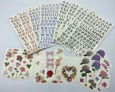 Lot of Mrs. Grossman  s Sticker Black/Blue/Red 9 Sheets Alphabet Rose Flower