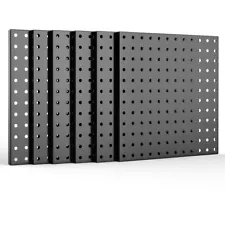 ValueMax Metal Pegboard Panels 6-Pack 12"x12" Heavy Duty Pegboard Wall Organizer