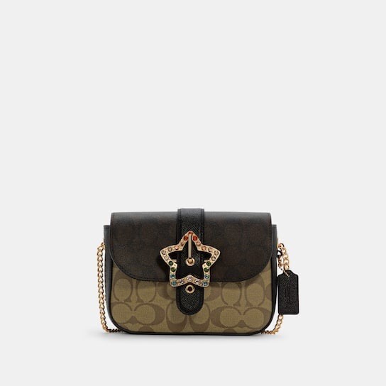 NWT COACH Gemma Blocked Signature Canvas With Star Buckle