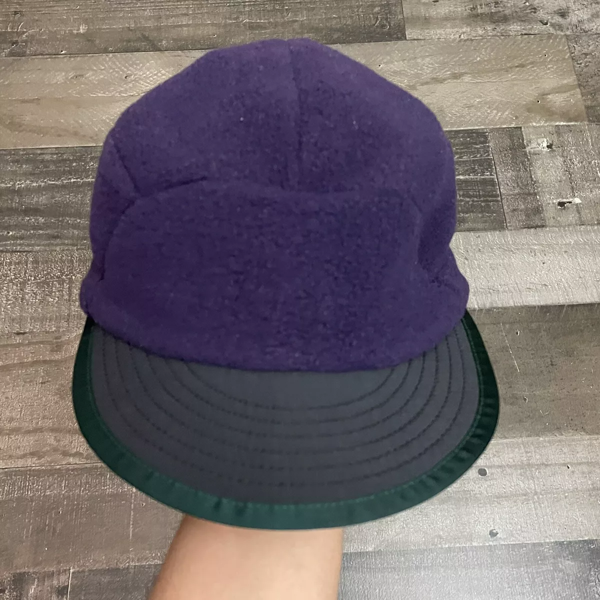 Vintage PATAGONIA Fleece Duckbill Flap Cap Hat Adjustable Teal