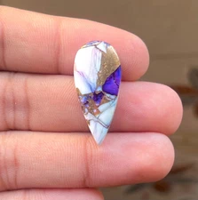 Violet Rose Spiny Oyster Kingman Turquoise Pear Cabochon Gemstone 15 Ct E0=31