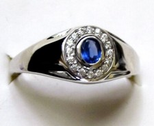 Genuine Burmese Sapphire Ring / size 14 / 925 Sterling Silver / 0.65cts, 4.7g