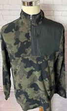 Starter Men's Camouflage Fleece Pull Over 1/4 Zip Fleece Jacket Med 38-40