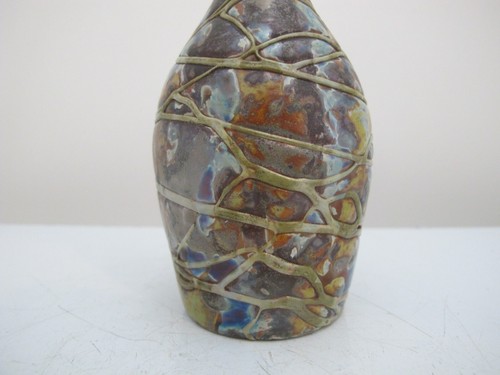 Attributed to JOSEF KNIZEK Boudnik Pandora Art Glass 6 1/4" BOHEMIAN Bottle Vase - Picture 6 of 13