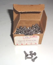 NOS Box 100 Tiny 6-32 x 7/16" Slot Pan Head Machine Stainless Clock/Train Screws