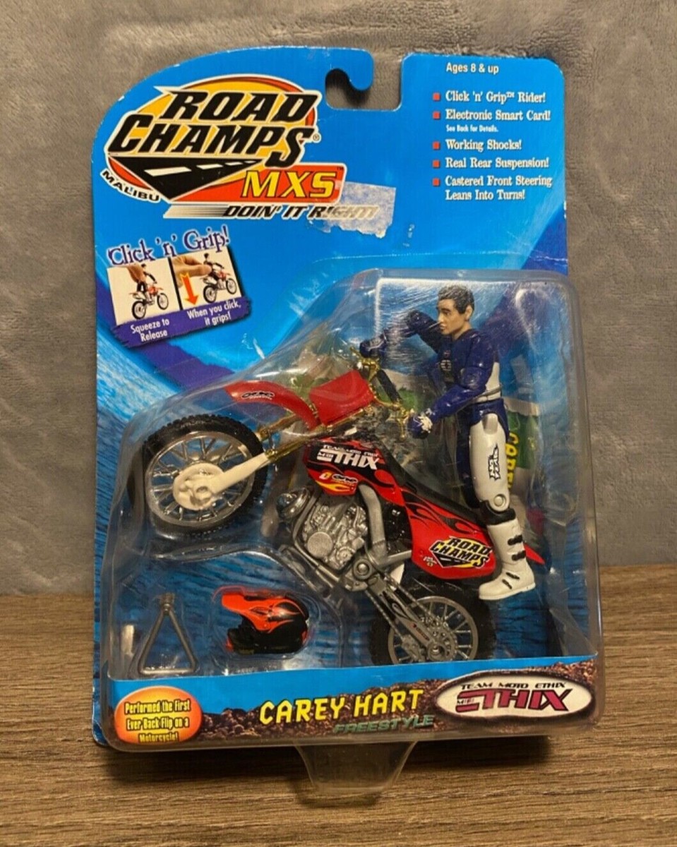 Road Tough Sport Rider ミニカー NEW ROAD CHAMPS MXS MOTO X CAREY HART FIRST BACKFLIP CR 250 TOY