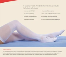 Cardinal Health 23640-680 Anti-Embolism Stockings Thigh Length XL Regular
