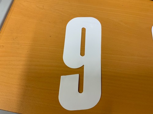 3 x Apico Stick On Race Number 8 inch 20 cm Colour White number 9 - Picture 2 of 2