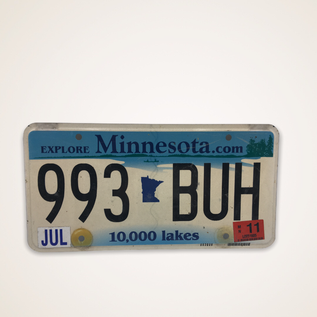 License Plate, Minnesota, Explore, Canoe, 10,000 Lakes 993 BUH eBay