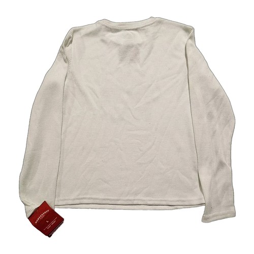 Youth Wondershop (Sz L) Kids Shirt Long-Sleeve "Oh What Fun" Top PJ -Cream New - Picture 3 of 3